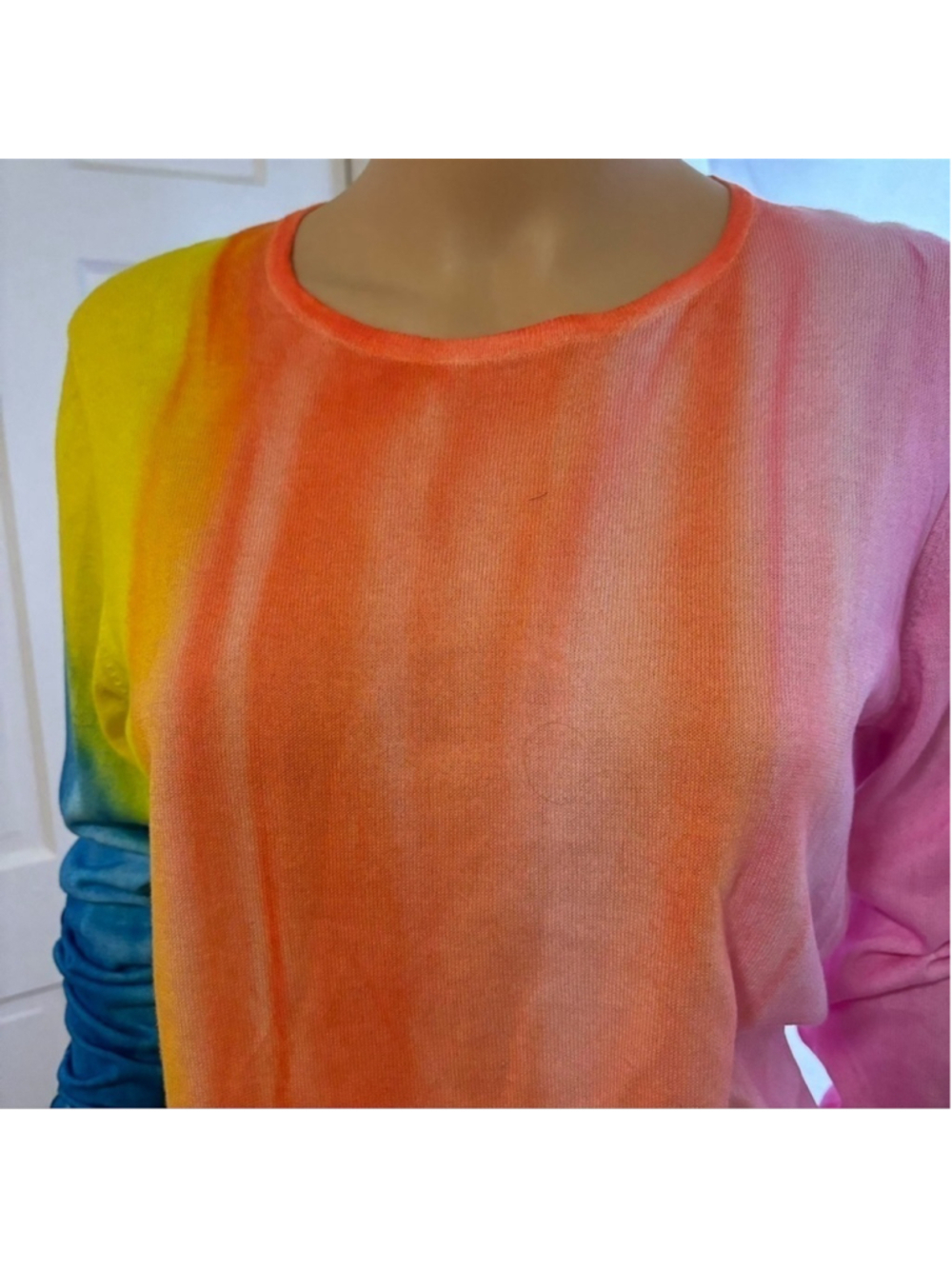 MELAROSA ITALY NWT ARTIST NUMBERED HAND PAINTED RAINBOW SORBETTO TUNIC W/ SCARF - Picture 10 of 14